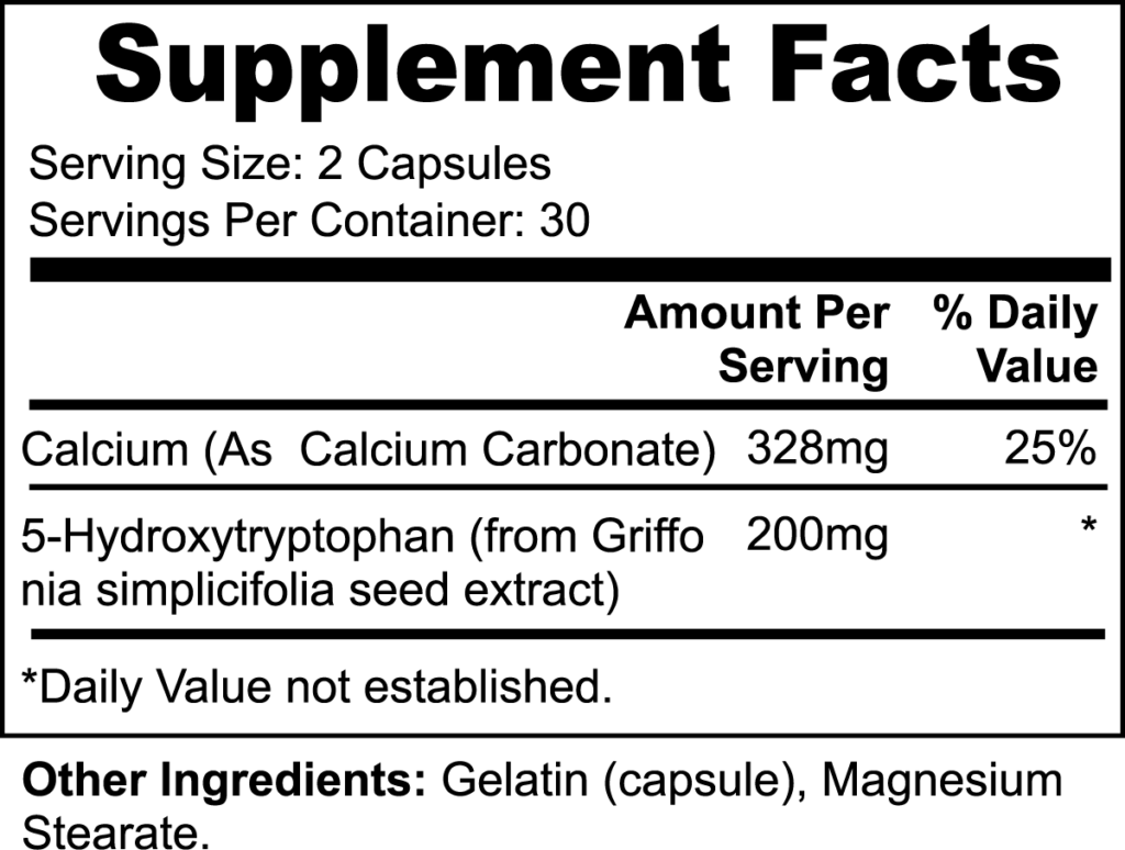 Sereni Tranquil supplement facts