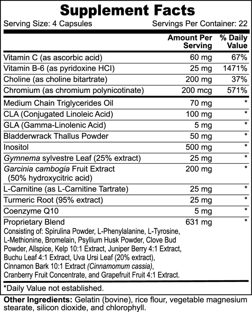 Ultra Trim MCT Burner supplement facts